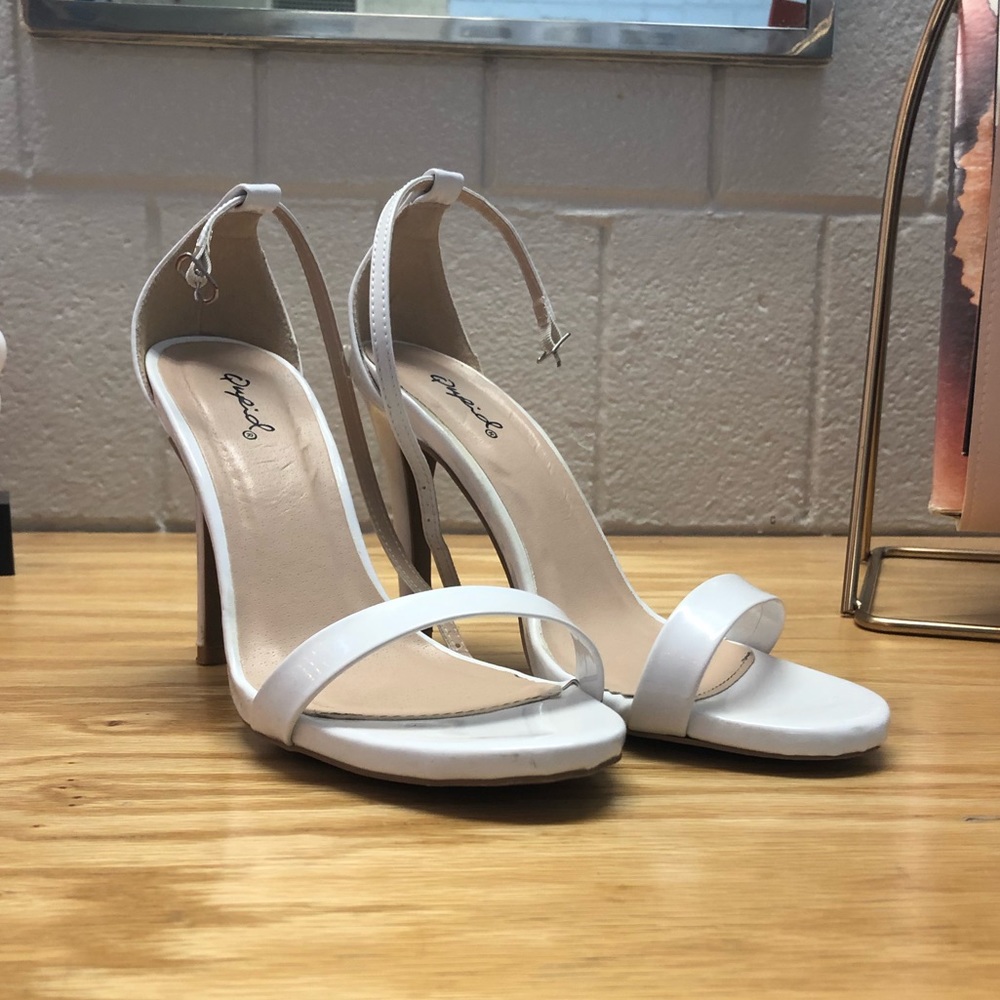 White Strappy High Heels